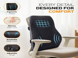 Extra Dense Lumbar Pillow with Double Adjustable Straps - Ergonomic Lumbar Support Pillow for Office V1258-DP02-C-86