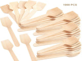 1000PCS Disposable Wooden Spoons, 3.8" Mini Wooden Spoons with Square Shovel Head, Natural Wood V1369-AZ3-W-08702