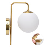 Nordic Modern E27 Glass Ball LED Wall Light Frosted Texture Round Bedroom Wall Lamp 110240V V1294-YM0715-3119210303211