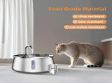 304 Stainless Steel Automatic Pet Water Fountain, 4L Cat Water Dispenser with Transparent Window, V1341-ZY-G9RDNHD8-A