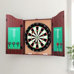 18" Dartboard Dart Board with Steel Darts Wooden Cabinet Party Game DB-BOX-18IN