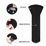 Patio Heater Cover, 89"H x 33"D x 19"B, Black Waterproof Outdoor Heater Cover with Zipper and V1107-117-47351