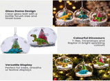 Christabelle 3 Glass Dome Christmas Ornaments Dinosaur Novelty Figures 11cm Xmas Tree Decoratio 112_SHD2002