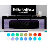 Artiss Entertainment Unit TV Cabinet LED 189cm Black Elo FURNI-L-TV189-BK-AB