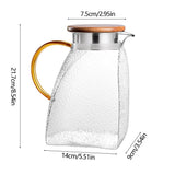 Glass Pitcher, Glass Pitchers With Handle And Lid, Jug Pitchers For Fridge, Carafe Jar for V1369-AZ3-W-09907