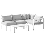 Gardeon 4 Seater Outdoor Sofa Set Aluminium Lounge Setting ALU-SOFA-AL-4PCS-WH