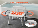 Swivel Shower Chair with Arms Back, 227 kg Load Heavy Duty Bench Seat for Inside Shower Stall V952-GDSYGZYTLSLKHO50K001V0