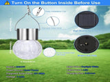 12Pack Hanging Solar Lights - Solar Powered Glass Ball Lights Waterproof Tree Hanging V1192-AZ-W-11736