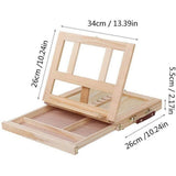 Wooden Easel Painting Table with Drawers for Storage HB Pencils Brushes and Paint Tools V1369-AZ3-W-21172