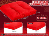 4 Pcs Outdoor Chair Cushions 18.9 x 18.9 Inch Waterproof Sun Protection Patio Furniture Overstuffed V1258-DP02-C-2265