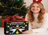 Guitar Picks Advent Calendar, 24 Days Christmas Countdown with Guitar Picks Thumb Picks PU Leather V1366-AZ2-W-24753