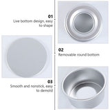 8 Pcs 4-Inch Anodized Round Chiffon Cake Pans Non-Stick Living Bottom Baking Molds for Household Use V1192-AZ-W-20286