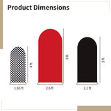 3PCS Arch Backdrop Cover Set, Black Red and Checkerboard, Includes 4 x 1.65, 5 x 2.1, 6 x 2.6 V1192-AZ-W-18452