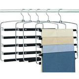 Multi Pants Trousers Hangers Smart Closet Saver Pack of 4 Heavy-Duty Chrome Steel 360&deg Swivel V1192-AZ-W-17961