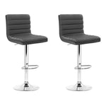 Artiss 2x Bar Stools Padded Leather Gas Lift Grey BA-K-710N-GYX2