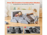 Modular Play Couch, Sectional Toddler Sofa with Armrests, 28D Sponge & Short Pile, Convertible V952-ZHETSF14JTHSOMUNU001V0