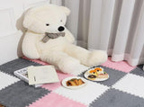 72 Pieces Plush Foam Floor Mat Square Interlocking Carpet Tiles with Border 12 x 0.4 in Fluffy Play V1259-DP01-A-1171