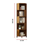 5-Shelf Corner Bookcase Industrial Bookshelf Display Storage Stand V63-838281