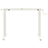 Manual Height Adjustable Standing Desk Frame Hand Crank White 43_321718