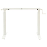 Manual Height Adjustable Standing Desk Frame Hand Crank White 43_321718