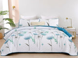 Teal Floral Dream Bedspread Coverlet 3 Piece Set V745-AC080908Q13U