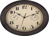 Waterproof Outdoor Wall Clock with Thermometer and Hygrometer, Retro Silent Non-Ticking Battery V1237-ZY00B08J69B2S1