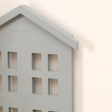 Wall Storage Shelves Hand Made Wood House Shape Wall Mounted Shelf for Bedroom Living Room Grey V1294-YM0716-3115220072913