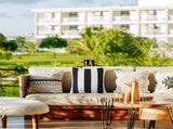 18" x 18" Throw with Inserts, Pack of 2 Outdoor Waterproof Striped Pillow, Square Decorative V1258-DP02-C-3211