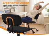Artiss Desk & Chair Set 120cm Computer Desk with 3 Drawers & Open Shelves, Ergonomic Armless FURNI-DESK120-1142-BK