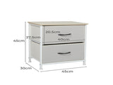 Levede Chest of 2 Drawers Bedside Table Beige CH1052-CR_NZ