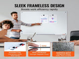 Magnetic Glass Whiteboard, Dry Erase Board 48"x32", Wall-Mounted Large White Glassboard Frameless, V952-CXGCBLBGHBL4O9WH5V0