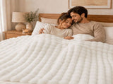 DreamZ Throw Blanket Fluffy Bubble Sofa Blanket Washable 200x240cm White BK1026-200X240-WH-AU