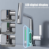 Kitchen Faucet with Pull Down Sprayer LED Temperature Display Adjustable Height and 360 Degrees V1294-YM0901-H47540B-EU
