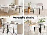 Artiss Dining Chairs Set of 2 Sherpa Boucle White DINC-B-W01-WHX2