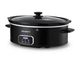 Devanti 5.6L Slow Cooker Electric Multi Cooker with 3 Heat Settings and Keep Warm Function SC-DP-6QT-BK