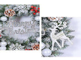 Xmas Wreath for Front Door 15.7 Inch Snow Flocked Artificial Xmas Wreath with Red Berries and Pine V1294-YM0901-240823HL01-1