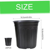 25PCS 1 Gallon Flexible Plastic Nursery Pots, 6.6x6.4 Inch Reusable Planting Pots with Drainage Hole V1192-AZ-W-22142