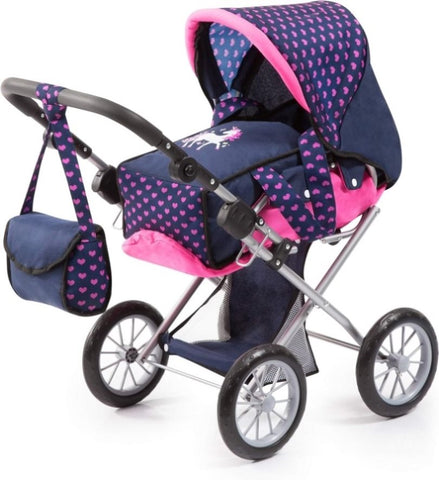 Baby Doll City Star Pram in Polka Dots, Blue and Pink V178-21961