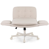 Artiss Criss Cross Chair with Wheels & Adjustable Armrests, Ergonomic Cross Legged Office Desk Chair OCHAIR-L-2018-BG