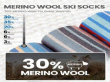 OutdoorMaster Ski Socks 4-Pack Merino Wool, Over The Calf Non-Slip Cuff for Men & Women V1168-MT-T22U-2A6N
