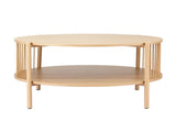 Artiss Coffee Table 2-Tier Round Wood FUR-Z-COF-02-WD