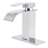 3/8 Standard Wide Spout Single Hole Brass Waterfall Hot and Cold Water Faucet Basin Water Tap V1294-YM0901-3112200089611