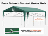 Carport Replacement Canopy, 6 x 3 m Potable Garage Tent Top Tarp, UV-Resistant & Waterproof Car V952-CKPB10X20FTMSHGRL001V0