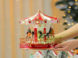 Animated Christmas Carousel with Musical LED-Light Battery Operated Holiday Tabletop Decoration, V1370-AZ4-24729