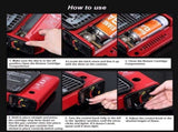 Portable Gas Stove Burner Butane BBQ Camping Gas Cooker With Non Stick Plate Red with Fish Pan and V255-JYT-001-RD