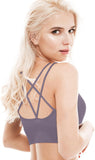 3 Pcs Strappy Sports Bras for Women Crisscross for Yoga Running Support Yoga Bra Padded Workout Bras V1258-DP02-C-2221