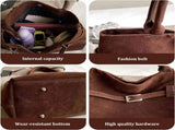 Suede Tote Bag Women Retro Dark Brown Faux Leather Tote Bag Slouchy Suede Bag with Handle Large V1259-DP01-A-2670