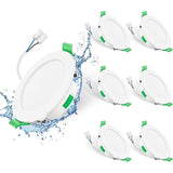 6 Pack Recessed LED Spotlight, 230V, 7W, Dimmable, Ip44. Recessed Spotlights for Bathroom and V1237-ZY-715-239