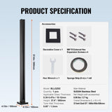 Glass Clamp 37.4" H Railing Bracket for 0.39 "-0.47 " Glass Black Black V952-BLLGZHS95CM1MKWL1V0