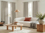 2 Pack Beige 100% Blackout Linen Curtains, Thermal Insulated Grommet Drapes for Bedroom and Living V1189-LC-AMZ-00231